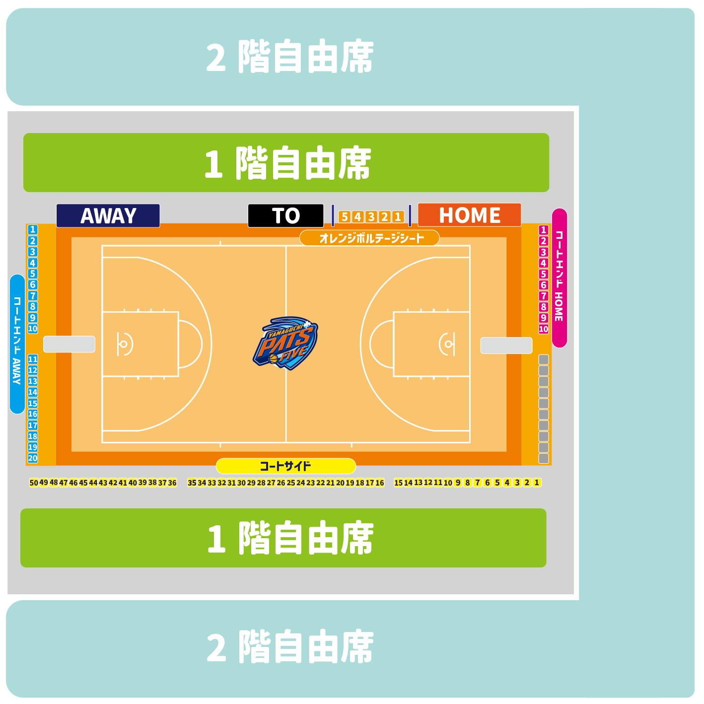 俵田翁記念体育館 座席図